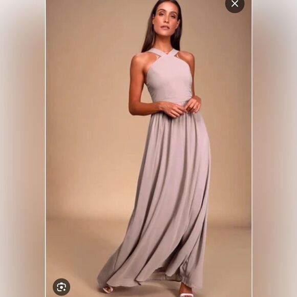 Lulus Air of Romance maxi dress blush pink peach‎ sleeveless, size medium - Picture 1 of 16